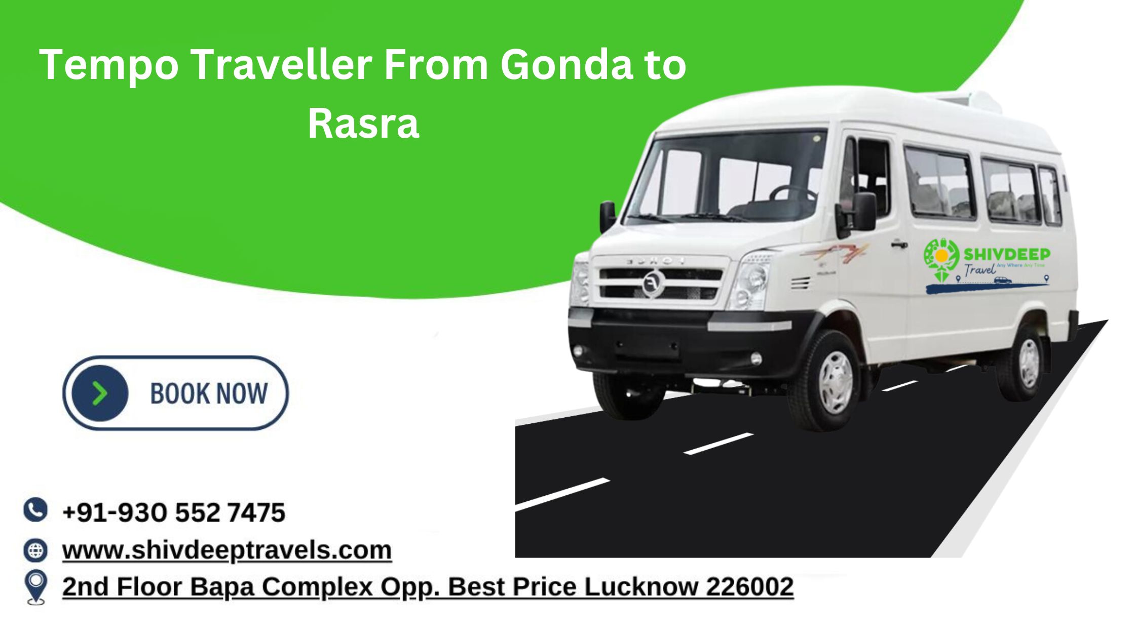 Tempo Traveller from Gonda to Rasra